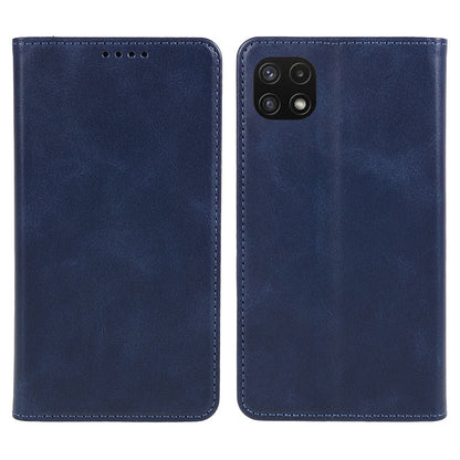 For Samsung Galaxy A22 5G (EU Version) TPU+PU Leather Case Calf Texture Wallet Anti-drop Phone Stand Cover