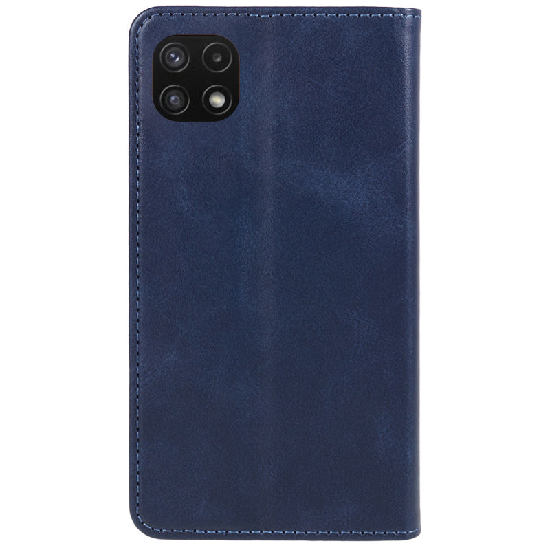For Samsung Galaxy A22 5G (EU Version) TPU+PU Leather Case Calf Texture Wallet Anti-drop Phone Stand Cover