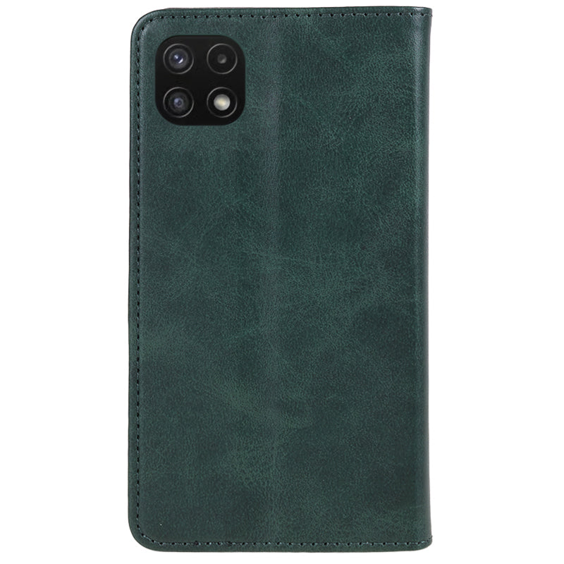 For Samsung Galaxy A22 5G (EU Version) TPU+PU Leather Case Calf Texture Wallet Anti-drop Phone Stand Cover