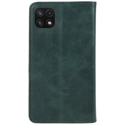 For Samsung Galaxy A22 5G (EU Version) TPU+PU Leather Case Calf Texture Wallet Anti-drop Phone Stand Cover