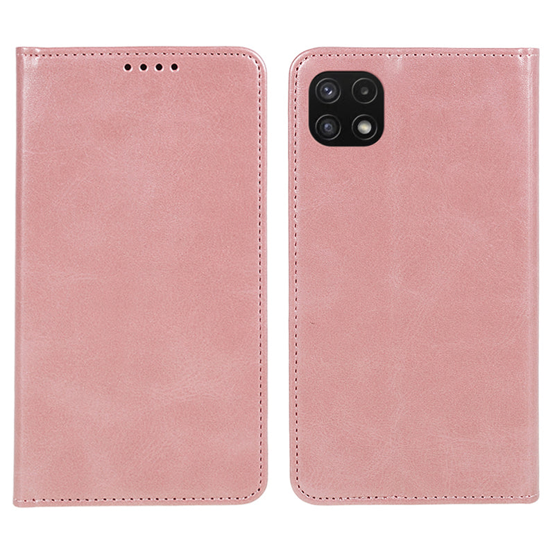 For Samsung Galaxy A22 5G (EU Version) TPU+PU Leather Case Calf Texture Wallet Anti-drop Phone Stand Cover