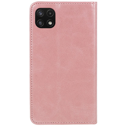 For Samsung Galaxy A22 5G (EU Version) TPU+PU Leather Case Calf Texture Wallet Anti-drop Phone Stand Cover