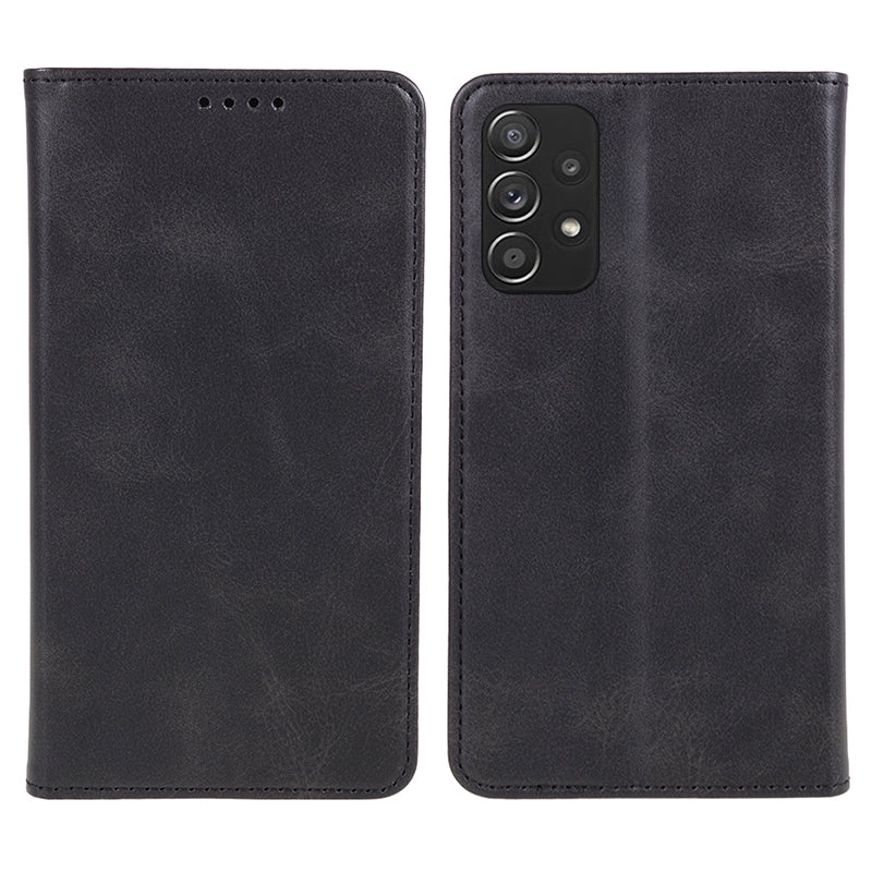 For Samsung Galaxy A52s 5G / A52 5G / 4G PU Leather Stand Case Anti-Scratch Calf Texture Wallet Dustproof Phone Cover