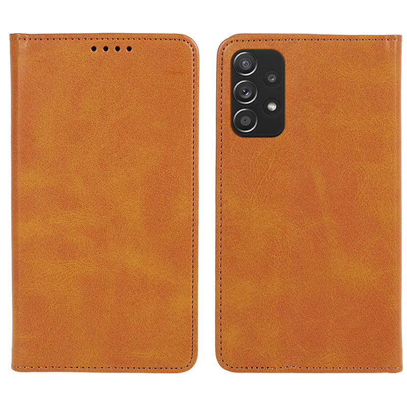 For Samsung Galaxy A52s 5G / A52 5G / 4G PU Leather Stand Case Anti-Scratch Calf Texture Wallet Dustproof Phone Cover