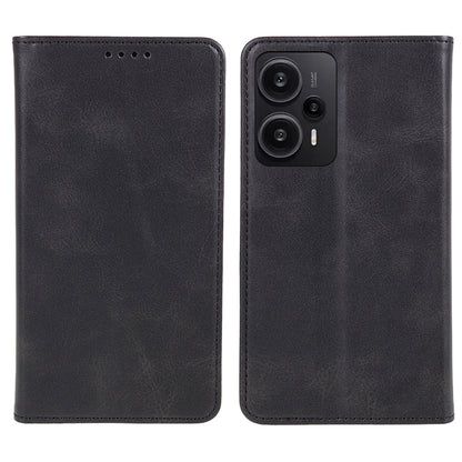 For Xiaomi Redmi Note 12 Turbo / Poco F5 5G PU Leather Coated TPU Stand Anti-drop Phone Case Calf Texture Wallet Cover