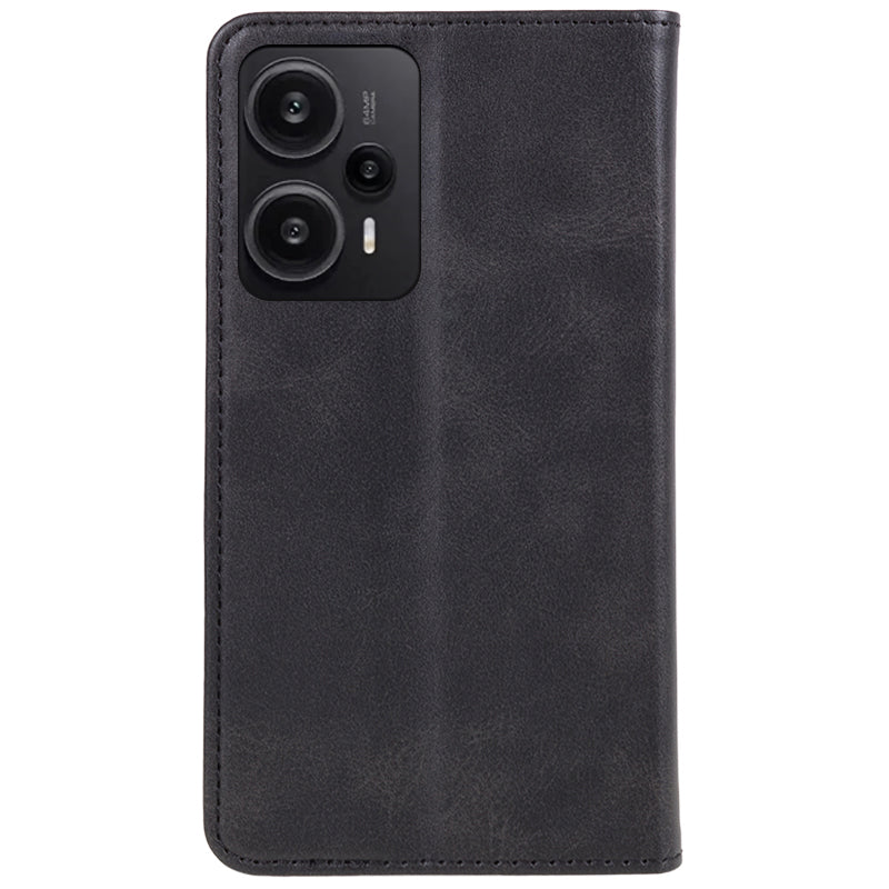 For Xiaomi Redmi Note 12 Turbo / Poco F5 5G PU Leather Coated TPU Stand Anti-drop Phone Case Calf Texture Wallet Cover