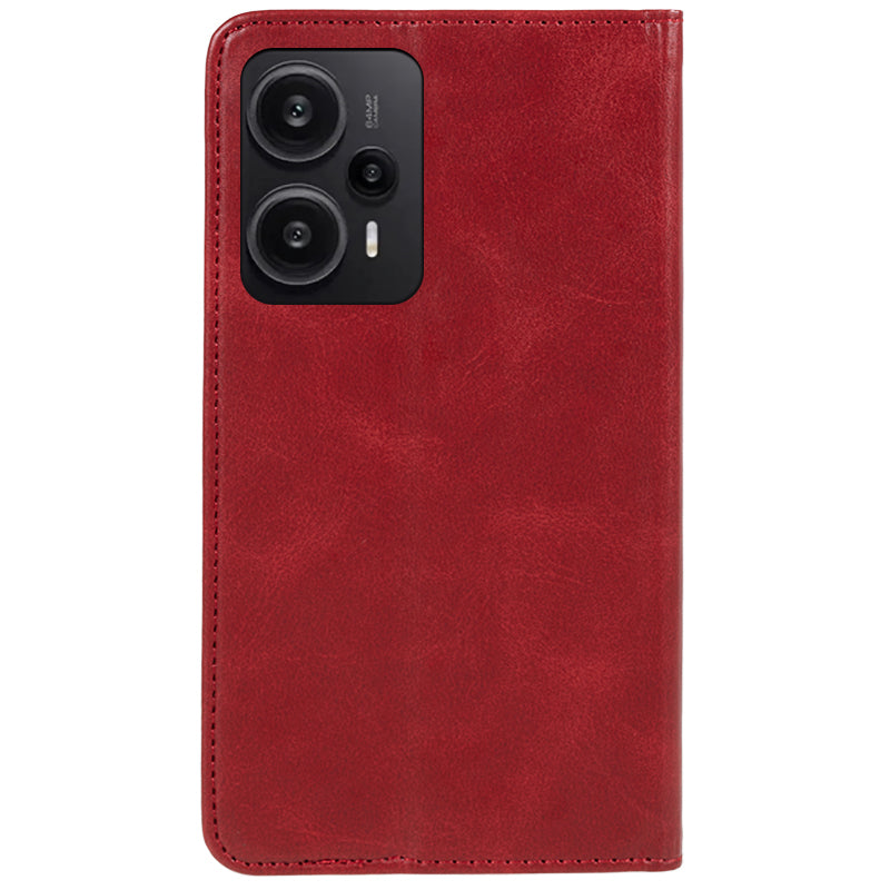 For Xiaomi Redmi Note 12 Turbo / Poco F5 5G PU Leather Coated TPU Stand Anti-drop Phone Case Calf Texture Wallet Cover