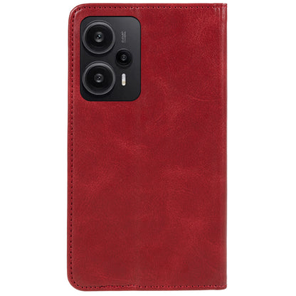 For Xiaomi Redmi Note 12 Turbo / Poco F5 5G PU Leather Coated TPU Stand Anti-drop Phone Case Calf Texture Wallet Cover