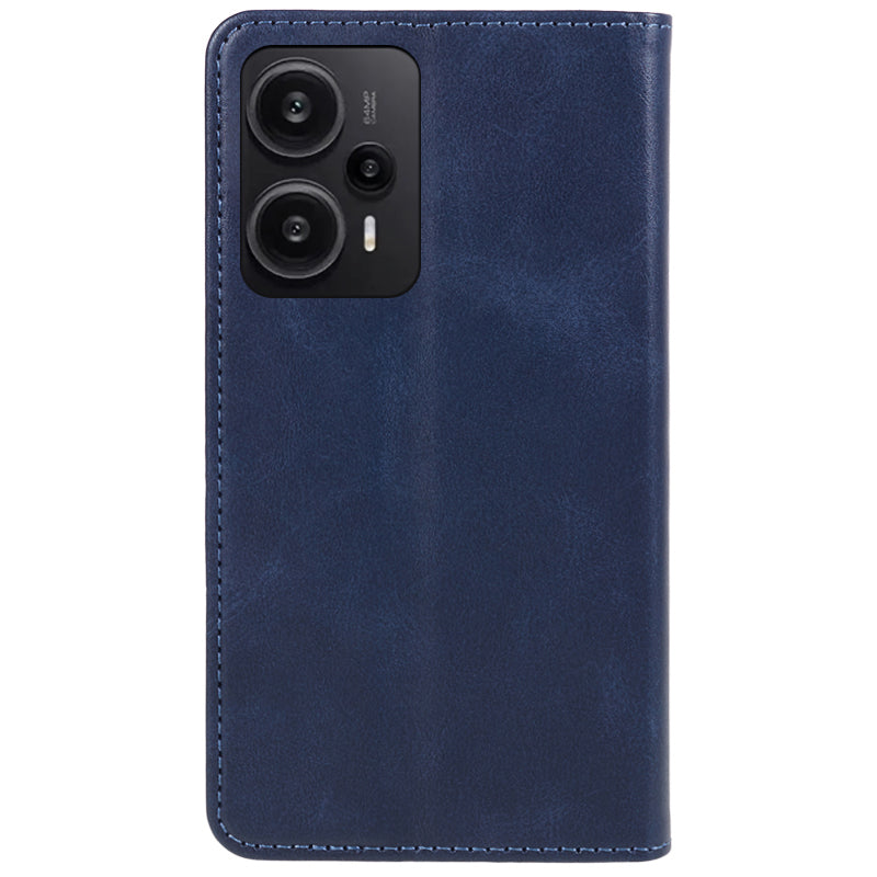 For Xiaomi Redmi Note 12 Turbo / Poco F5 5G PU Leather Coated TPU Stand Anti-drop Phone Case Calf Texture Wallet Cover