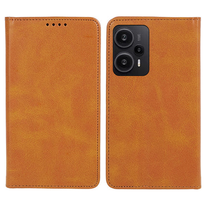 For Xiaomi Redmi Note 12 Turbo / Poco F5 5G PU Leather Coated TPU Stand Anti-drop Phone Case Calf Texture Wallet Cover