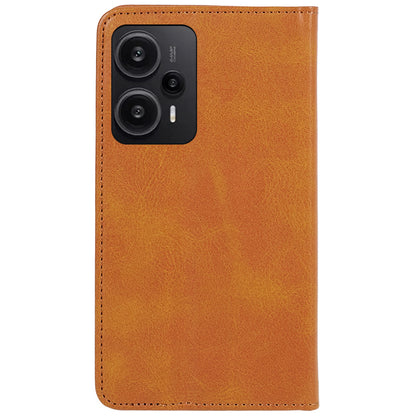 For Xiaomi Redmi Note 12 Turbo / Poco F5 5G PU Leather Coated TPU Stand Anti-drop Phone Case Calf Texture Wallet Cover