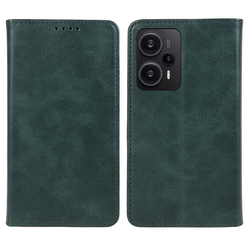 For Xiaomi Redmi Note 12 Turbo / Poco F5 5G PU Leather Coated TPU Stand Anti-drop Phone Case Calf Texture Wallet Cover