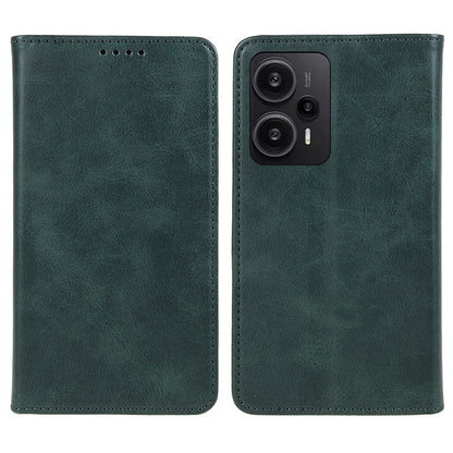 For Xiaomi Redmi Note 12 Turbo / Poco F5 5G PU Leather Coated TPU Stand Anti-drop Phone Case Calf Texture Wallet Cover