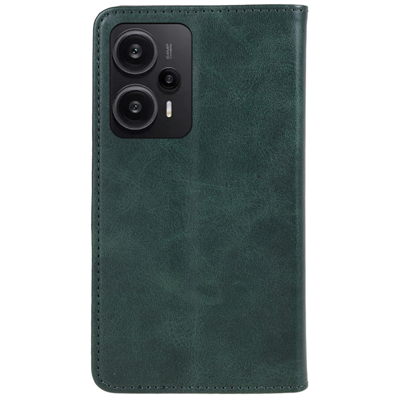 For Xiaomi Redmi Note 12 Turbo / Poco F5 5G PU Leather Coated TPU Stand Anti-drop Phone Case Calf Texture Wallet Cover