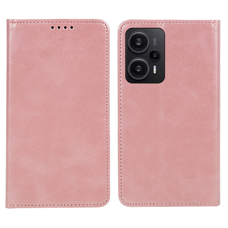 For Xiaomi Redmi Note 12 Turbo / Poco F5 5G PU Leather Coated TPU Stand Anti-drop Phone Case Calf Texture Wallet Cover