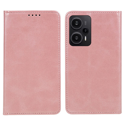For Xiaomi Redmi Note 12 Turbo / Poco F5 5G PU Leather Coated TPU Stand Anti-drop Phone Case Calf Texture Wallet Cover