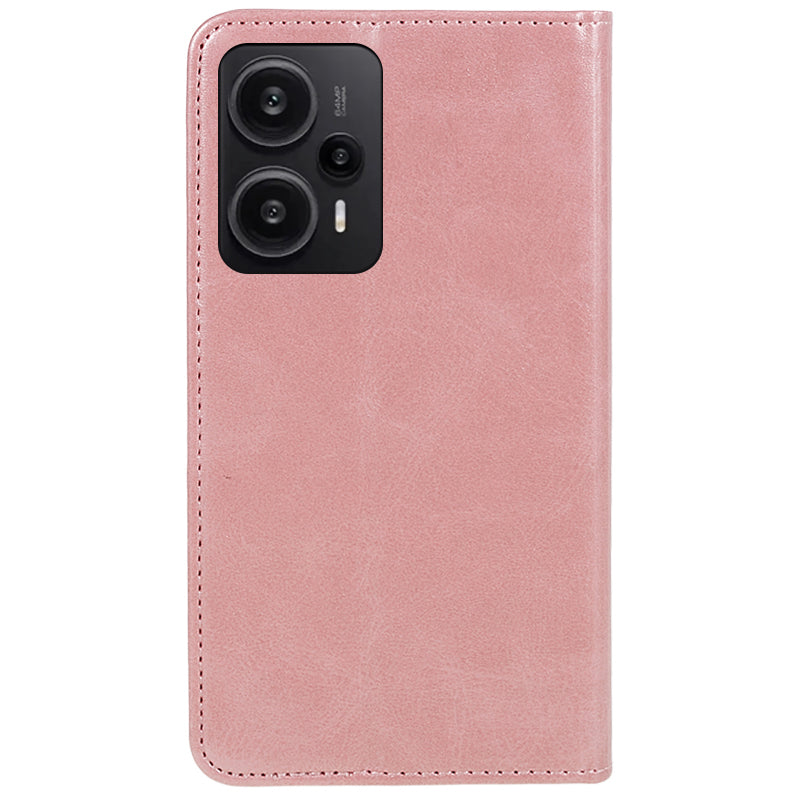 For Xiaomi Redmi Note 12 Turbo / Poco F5 5G PU Leather Coated TPU Stand Anti-drop Phone Case Calf Texture Wallet Cover