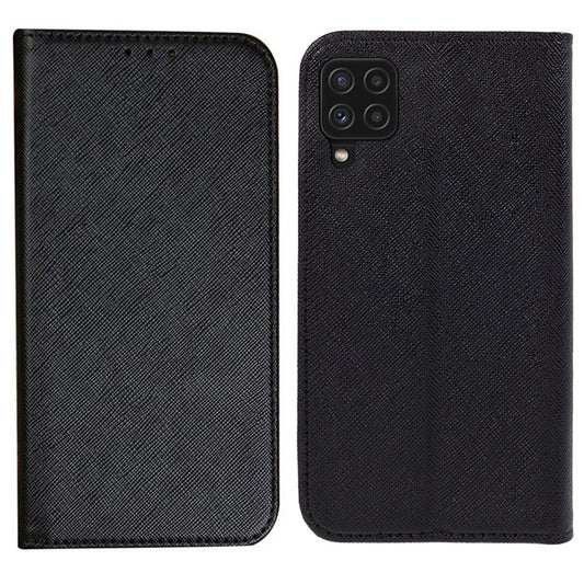 For Samsung Galaxy A22 4G (EU Version) Shockproof Phone Case Wallet Cross Texture Cover Stand PU Leather Shell