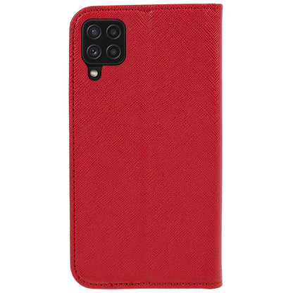 For Samsung Galaxy A22 4G (EU Version) Shockproof Phone Case Wallet Cross Texture Cover Stand PU Leather Shell