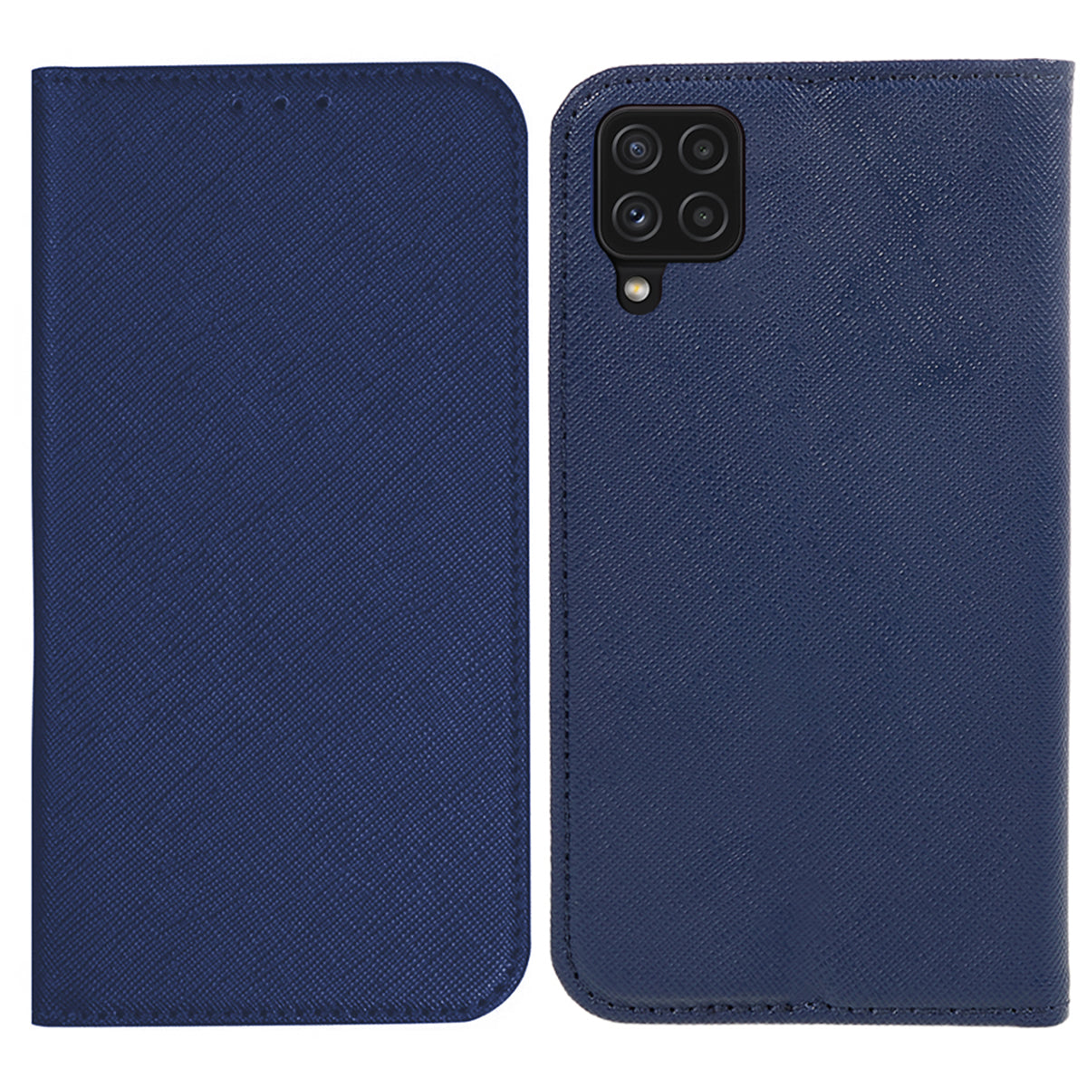 For Samsung Galaxy A22 4G (EU Version) Shockproof Phone Case Wallet Cross Texture Cover Stand PU Leather Shell