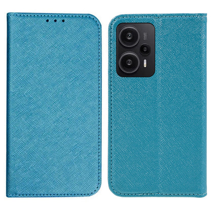 For Xiaomi Redmi Note 12 Turbo / Poco F5 5G Wallet Cross Texture Phone Case Stand PU Leather Cover