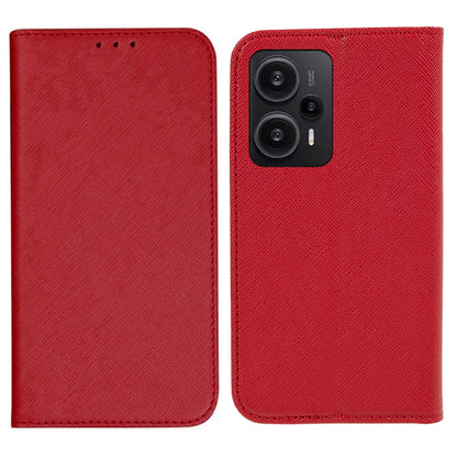 For Xiaomi Redmi Note 12 Turbo / Poco F5 5G Wallet Cross Texture Phone Case Stand PU Leather Cover