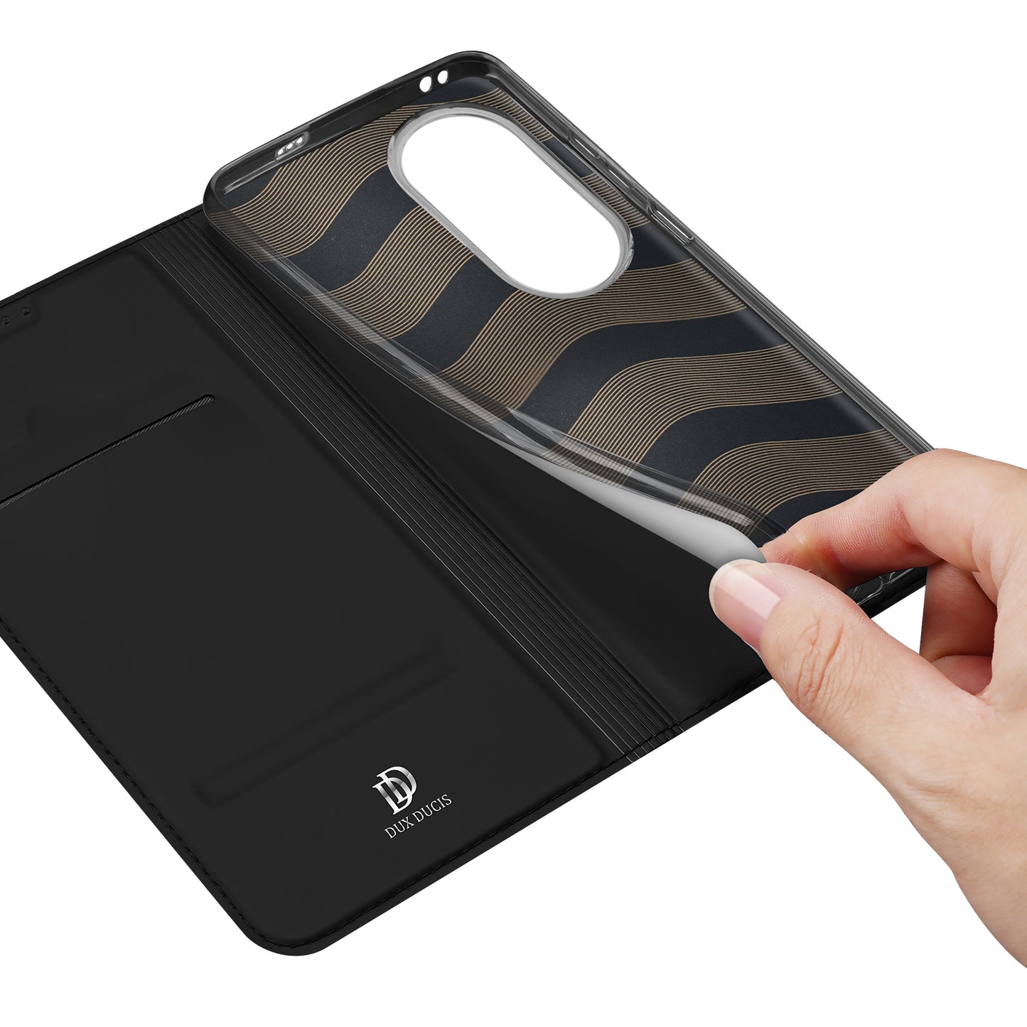 DUX DUCIS Skin Pro Series for Oppo Reno10 Pro+ 5G PU Leather Card Slot Phone Case Anti-drop Stand Cover