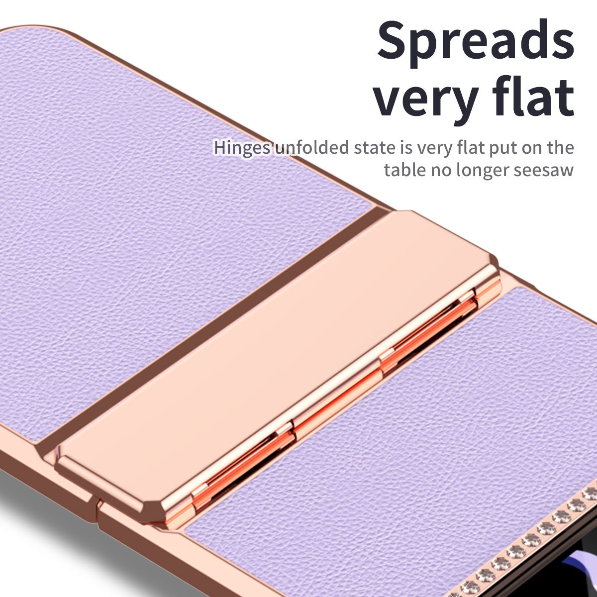 For Samsung Galaxy Z Flip4 5G Hinge Protection Phone Case PU Leather+PC Electroplating Cover