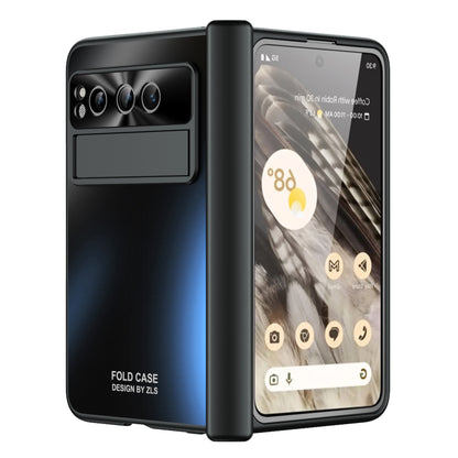 For Google Pixel Fold Kickstand Phone Case Hinge Protection  Hard PC Cover with Tempered Glass Screen Film