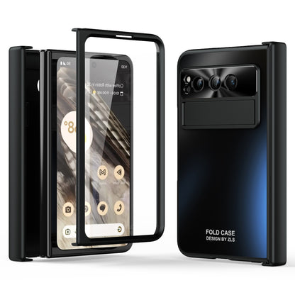 For Google Pixel Fold Kickstand Phone Case Hinge Protection  Hard PC Cover with Tempered Glass Screen Film
