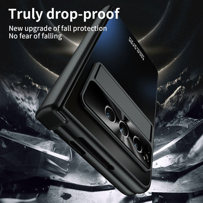 For Google Pixel Fold Kickstand Phone Case Hinge Protection  Hard PC Cover with Tempered Glass Screen Film