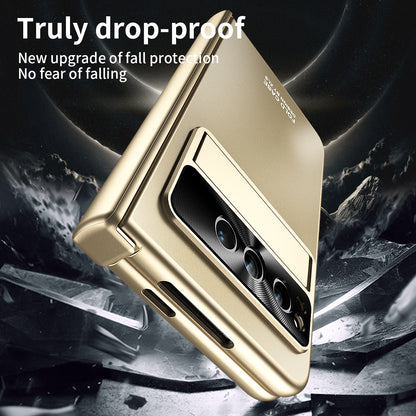 For Google Pixel Fold Kickstand Phone Case Hinge Protection  Hard PC Cover with Tempered Glass Screen Film