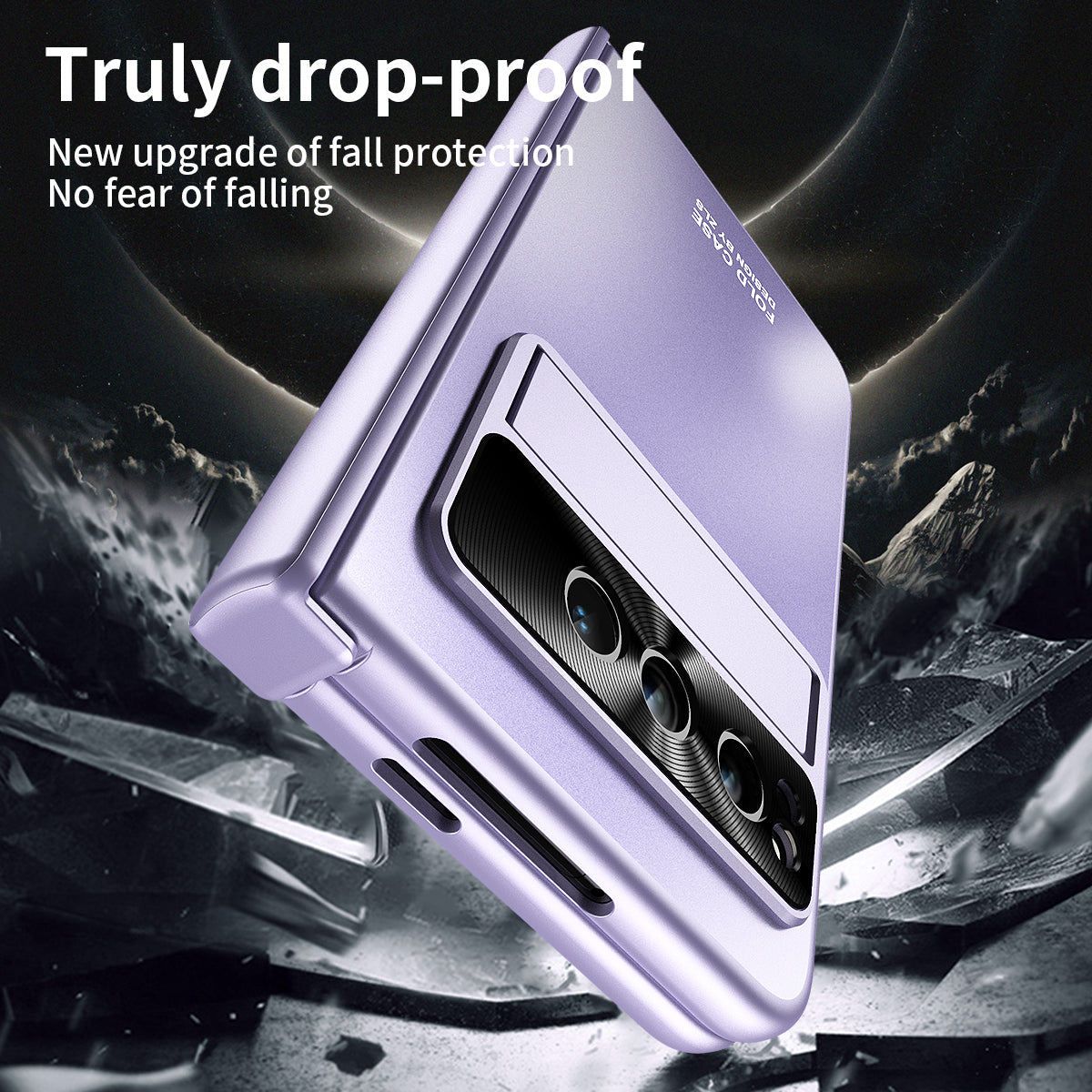 For Google Pixel Fold Kickstand Phone Case Hinge Protection  Hard PC Cover with Tempered Glass Screen Film