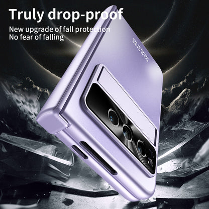 For Google Pixel Fold Kickstand Phone Case Hinge Protection  Hard PC Cover with Tempered Glass Screen Film