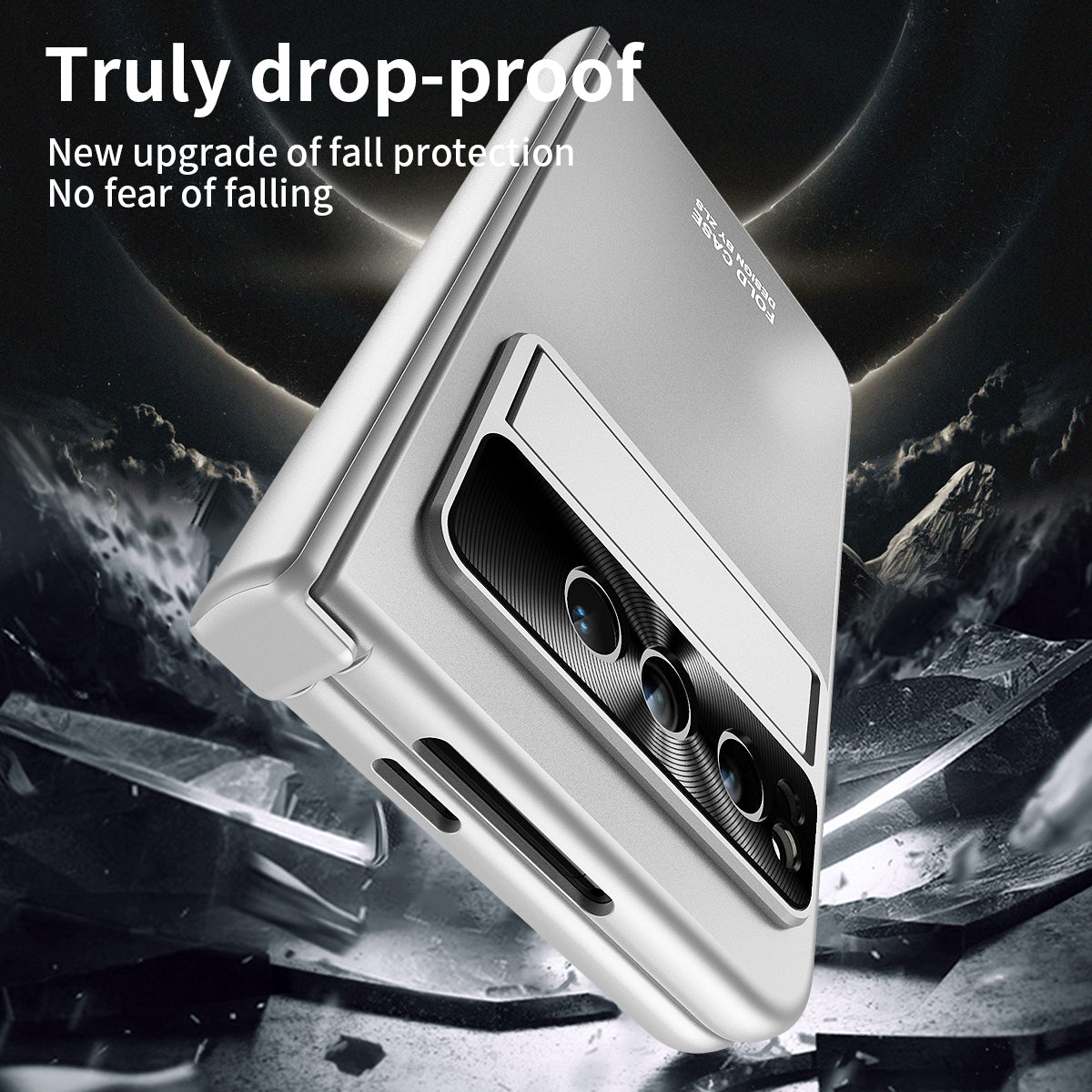 For Google Pixel Fold Kickstand Phone Case Hinge Protection  Hard PC Cover with Tempered Glass Screen Film