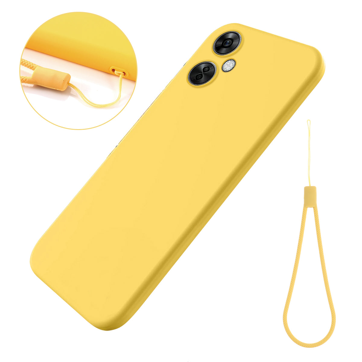 For Oppo K11x 5G Liquid Silicone Anti-drop Phone Case Soft Lining Back Cover with Strap