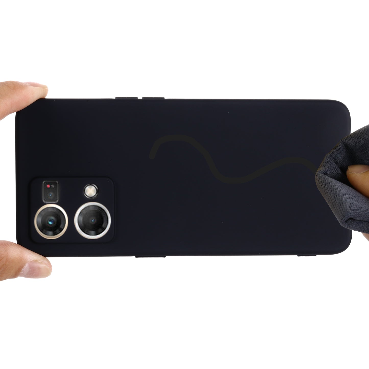 For Oppo Reno8 4G Liquid Silicone Phone Cover Soft Lining Drop-proof Case with Strap