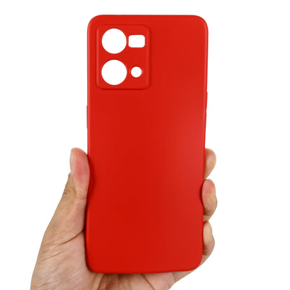 For Oppo Reno8 4G Liquid Silicone Phone Cover Soft Lining Drop-proof Case with Strap