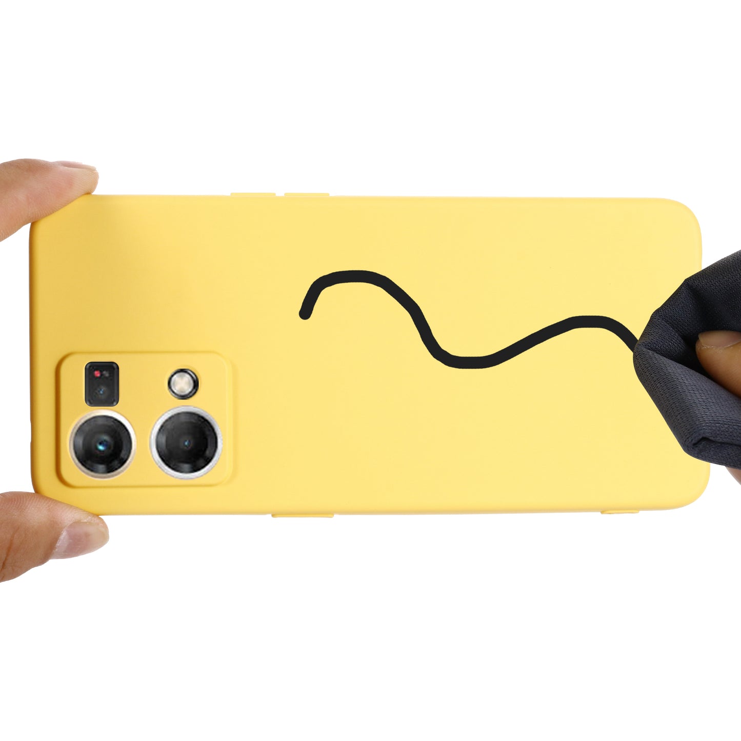 For Oppo Reno8 4G Liquid Silicone Phone Cover Soft Lining Drop-proof Case with Strap