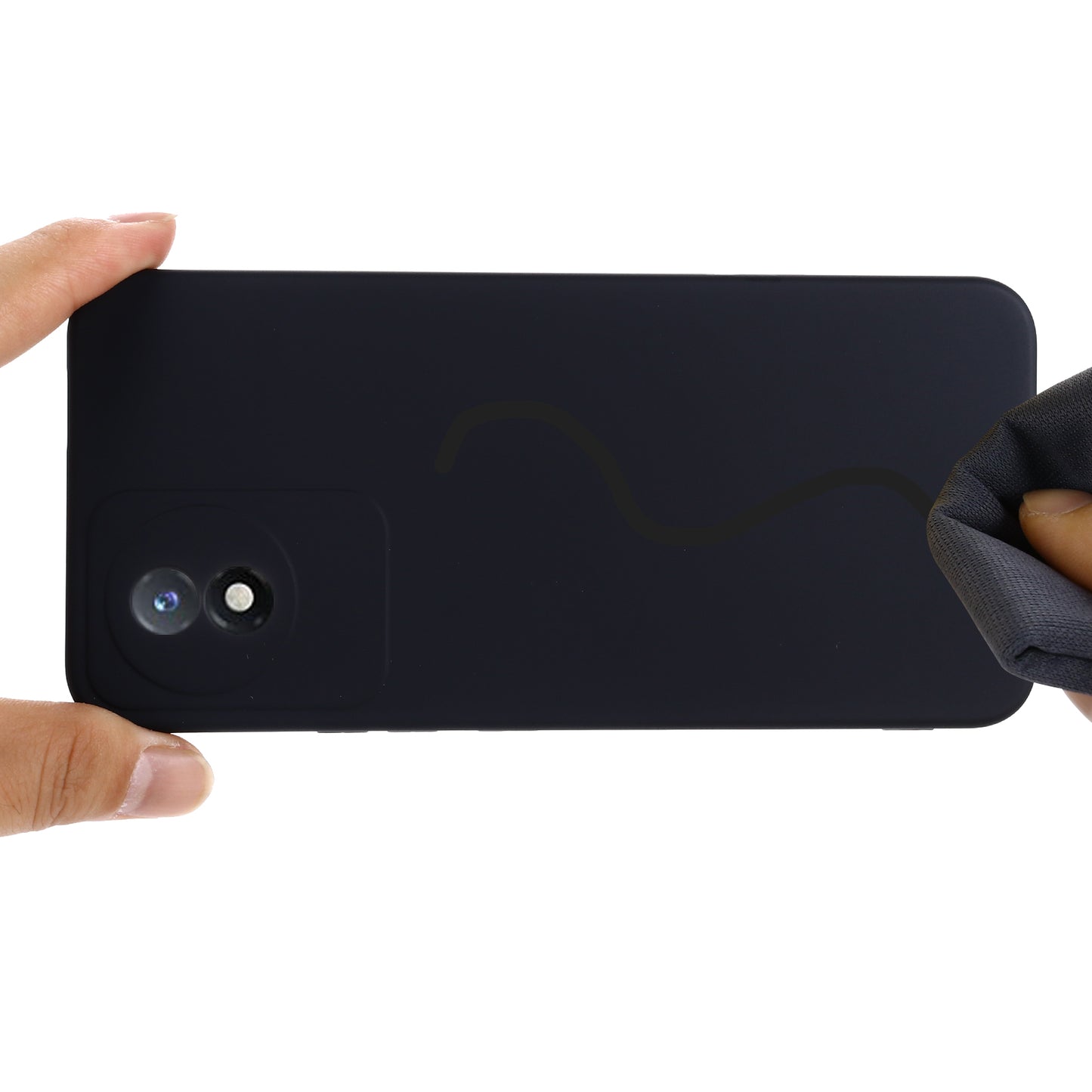 For vivo Y11 (2023) / Y02A 4G Phone Case Soft Lining Liquid Silicone Anti-drop Cover with Strap