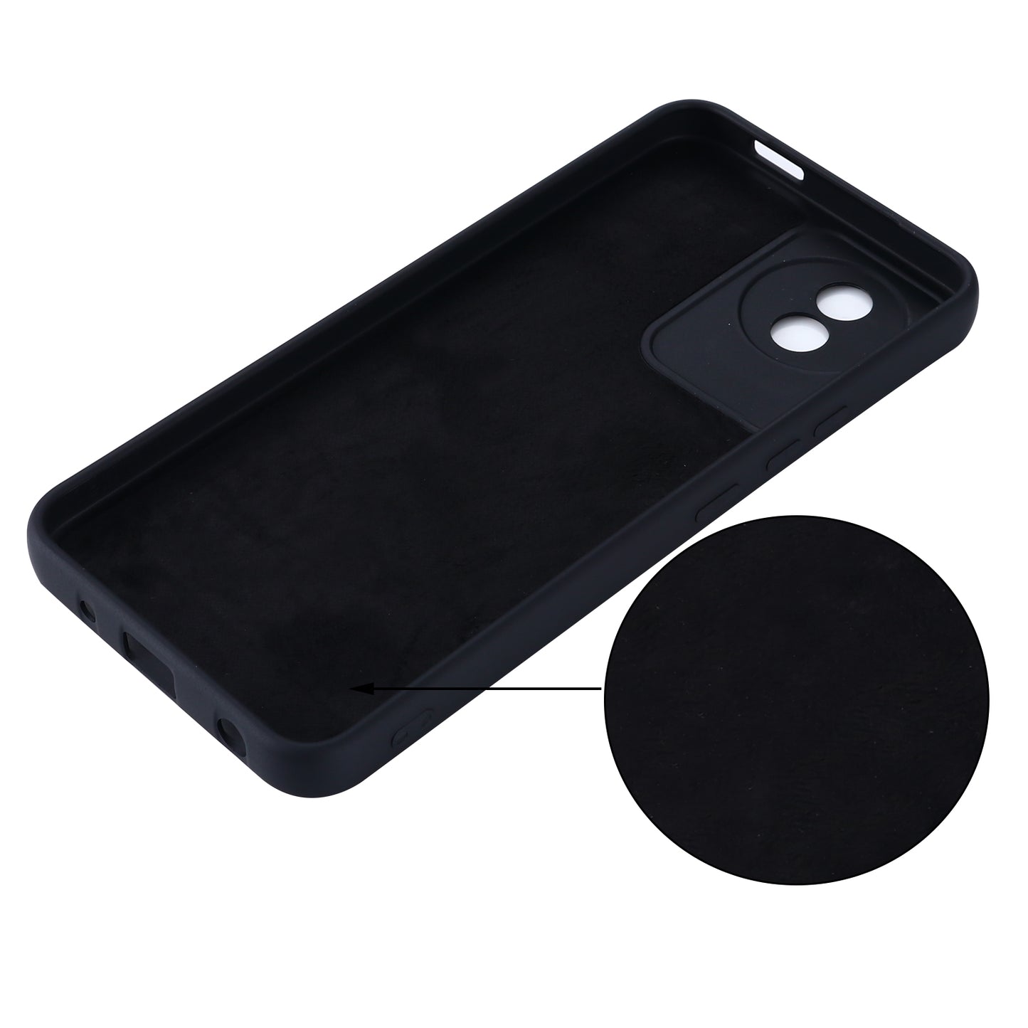 For vivo Y11 (2023) / Y02A 4G Phone Case Soft Lining Liquid Silicone Anti-drop Cover with Strap