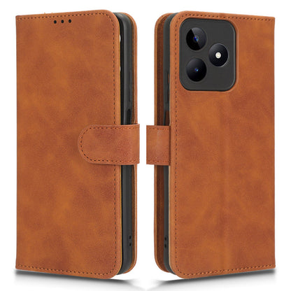 Leather Phone Case for Realme C53 4G , Flip Stand Wallet Skin-touch Protective Cover