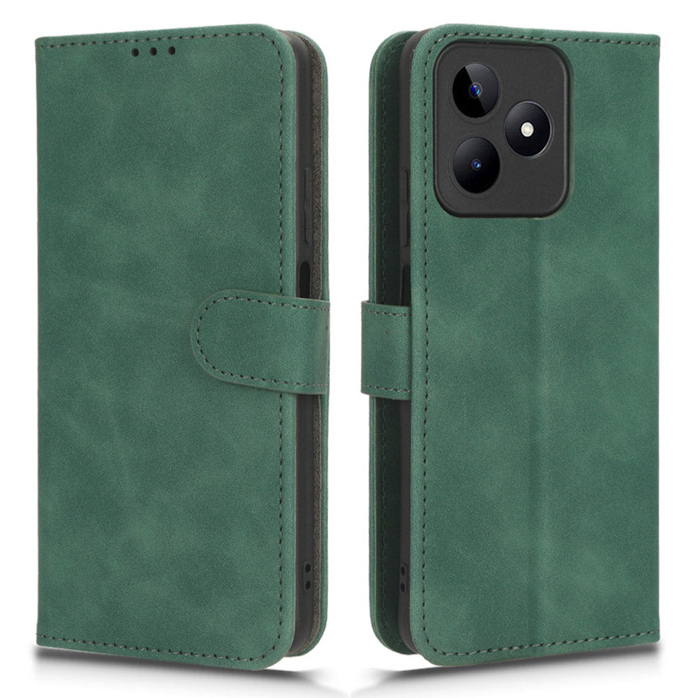 Leather Phone Case for Realme C53 4G , Flip Stand Wallet Skin-touch Protective Cover