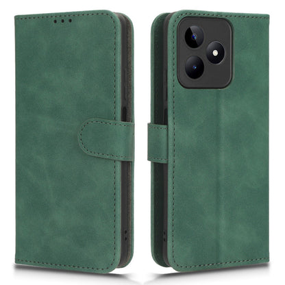 Leather Phone Case for Realme C53 4G , Flip Stand Wallet Skin-touch Protective Cover