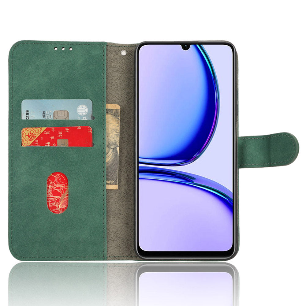 Leather Phone Case for Realme C53 4G , Flip Stand Wallet Skin-touch Protective Cover