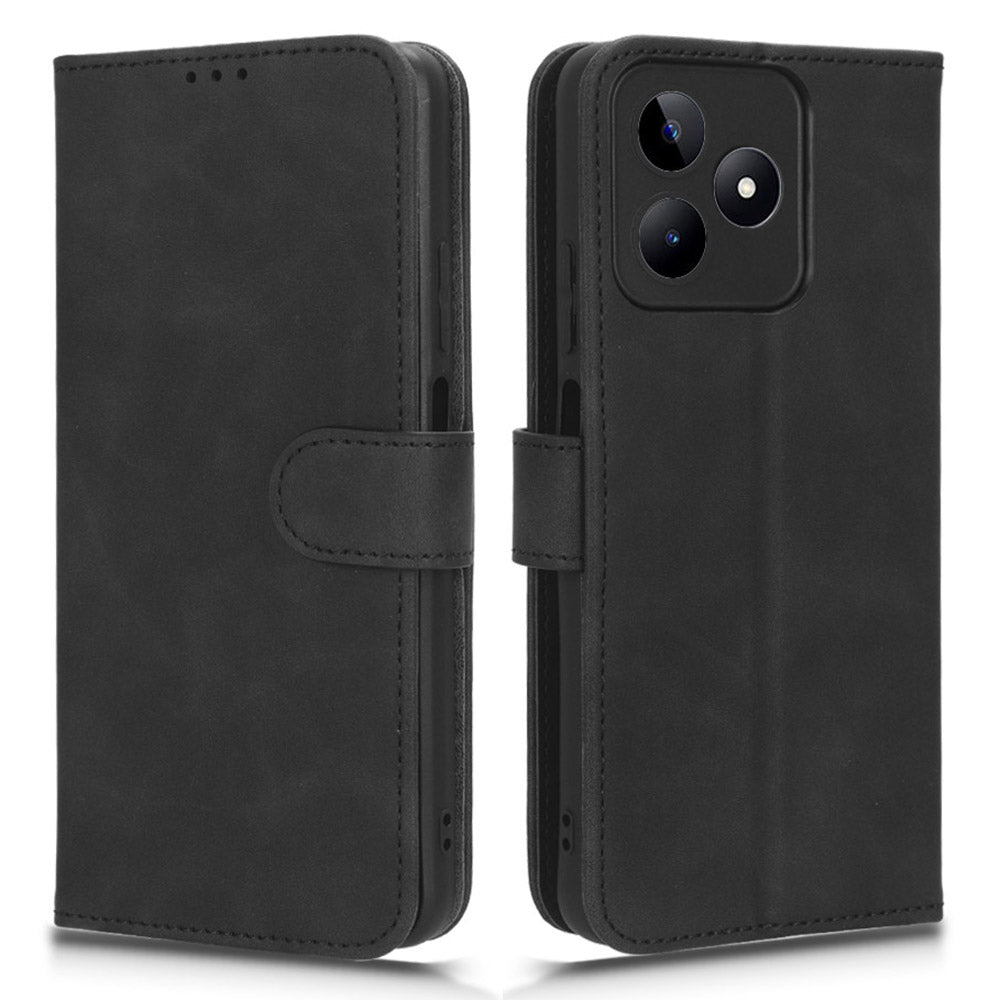 Leather Phone Case for Realme C53 4G , Flip Stand Wallet Skin-touch Protective Cover