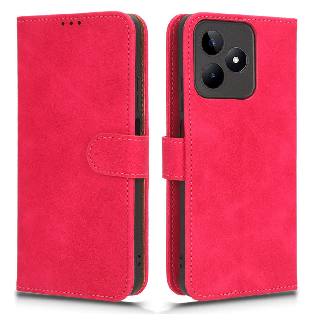Leather Phone Case for Realme C53 4G , Flip Stand Wallet Skin-touch Protective Cover