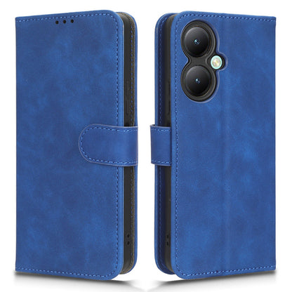 For vivo Y35+ 5G PU Leather Wallet Case Skin-touch Anti-drop Phone Cover with Stand
