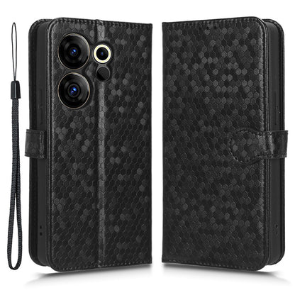 For Tecno Camon 20 Premier 5G PU Leather Wallet Case Dot Imprinted Phone Cover with Stand