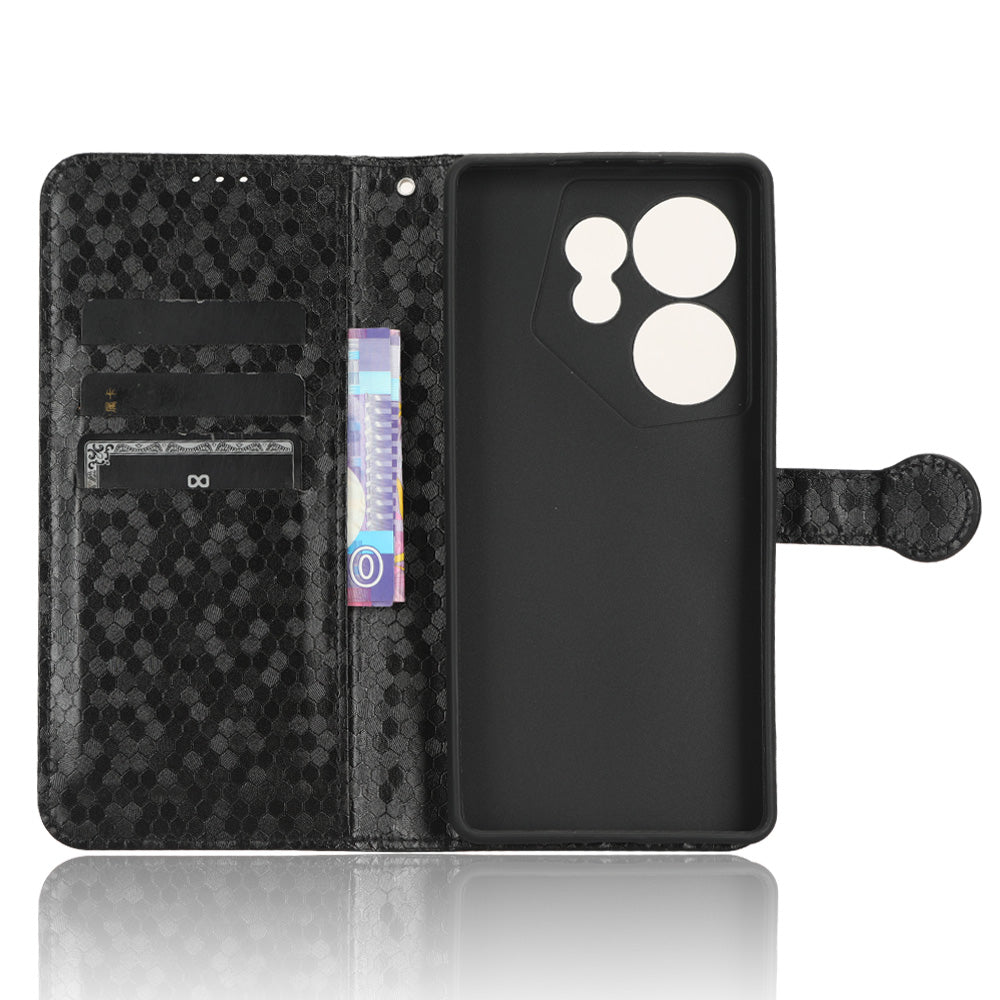 For Tecno Camon 20 Premier 5G PU Leather Wallet Case Dot Imprinted Phone Cover with Stand